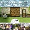 Collage of outdoor and indoor lifestyle shots featuring LAWA products like grills, fire bowls, and firewood racks. Podgląd zdjęcia produktu
