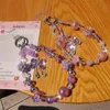 2er Set Handykette Perlen Anhänger Rosa Lila, Schwestern Produktbild-Vorschau 5