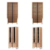 Homestyle4u Wohnwand Eiche Schrankwand Schwarz Anbauwand Produktbild-Vorschau 5