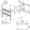 A technical drawing with dimensions of a TV wall mount. Produktbild-Vorschau