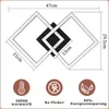 Diagram showing the dimensions and features of a geometric LED ceiling light. Produktbild-Vorschau