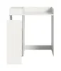 A white, two-piece washing machine conversion set, consisting of an overhead cabinet and an attached shelf unit, is shown against a white background. Produktbild-Vorschau