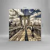 Bilder auf glas - Amerika brooklyn brücke bau - 70x70cm - Produktbild-Vorschau 3