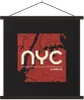MuchoWow® Textilposter New York - Rot - Schwarz 40x40 cm Produktbild-Vorschau 1