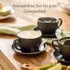Cosumy Tasses à Cappuccino Noir avec soucoupes - Set de 6 - Voir les images du produit 7