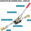Wiltec Palan manuel à câble - Charge max. 2000 kg - 2,2 m - Voir les images du produit 3
