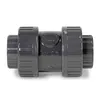 A product shot of a gray PVC check valve against a white background. Produktbild-Vorschau