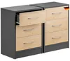 CASARIA® Nachttisch 2er Set 54x39x28cm Holz 3 Schubladen Produktbild-Vorschau 1