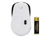The underside of a wireless computer mouse and a single AA battery are shown against a white background. Anteprima dell’immagine prodotto