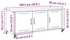 Mobile TV nero 100,5x39x43,5 cm in acciaio Anteprima dell’immagine prodotto 8