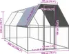 vidaXL Outdoor-Hühnerkäfig 2x6x2 m Verzinkter Stahl Produktbild-Vorschau 6
