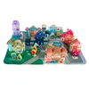 A colorful toy city built with wooden blocks on a play mat. Anteprima dell’immagine prodotto