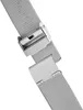 A close-up shot of a silver mesh watch strap with a clasp. Podgląd zdjęcia produktu