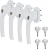 4 x Alu Fenstergriff in Weiß RAL 9016 abschließbar - Stiftlänge 40mm Produktbild-Vorschau