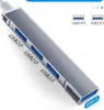 USB-A Hub 4-in-1 Adapter – Silber – 1x USB 3.0 + 3x USB 2.0 Produktbild-Vorschau 2