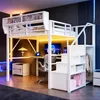 MODFU Jugendbett 140 x 200 mit Schreibtisch,Metall-Hochbett Produktbild-Vorschau 3