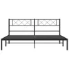 A black metal bed frame with a headboard. Podgląd zdjęcia produktu