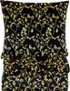 A close-up view of a black duvet cover with a gold floral and bird pattern. Podgląd zdjęcia produktu
