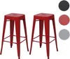 Two red metal bar stools Podgląd zdjęcia produktu
