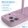 A close-up of a purple phone case with liquid being poured onto it, highlighting its texture and features. Produktbild-Vorschau