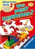 A children's puzzle game box with illustrations of puzzle pieces and a toy train. Anteprima dell’immagine prodotto