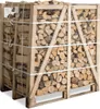 A large wooden crate filled with firewood. Produktbild-Vorschau