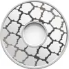 A silver and gray decorative disc with a central circular opening and a patterned rim. Náhľad obrázku produktu