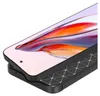 Close-up of a black phone case with a carbon fiber pattern, showing the edge and part of the phone screen. Produktbild-Vorschau