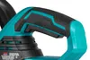 A close-up view of the handle and part of the body of a teal and black hedge trimmer. Produktbild-Vorschau