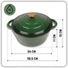 Hage Gusseisen-Topf emailliert 24 cm 4 l, Flaschengrün Produktbild-Vorschau 3