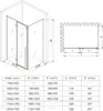 Technical drawing and size chart for a shower enclosure. Produktbild-Vorschau