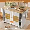 OKWISH Îlot de Cuisine avec Rangement, Meuble Mobile avec Voir les images du produit 3