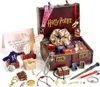 A collection of Harry Potter themed merchandise displayed in an open trunk. Produktbild-Vorschau