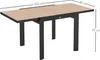 A diagram showing the dimensions of an extendable table. Produktbild-Vorschau