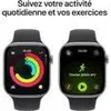 Two Apple Watches are shown side-by-side, displaying different fitness-related screens. Produktbild-Vorschau