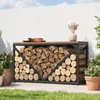 Outsunny 2-in-1 Kaminholzregal für innen 98 x 28 x 50 cm Produktbild-Vorschau 2
