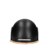 A black bread bin with a wooden base is shown against a white background. Produktbild-Vorschau