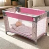 Malplay Pink Flowers Puppenbett Set 3in1, Reisebett für Produktbild-Vorschau 3