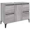A studio shot of a gray washbasin cabinet with wooden texture. Náhled obrázku produktu