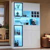 Merax Vitrine mit LED, Hochschrank mit 6 Türen und 2 Produktbild-Vorschau 7
