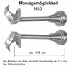 Innenlauf Edelstahl Look Gardinenstange 20mm Wandträger Produktbild-Vorschau 3