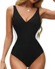 Damen Badeanzug Bauch Kontrolle Badeanzug Tiefe V-Hals Produktbild-Vorschau 6