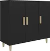 vidaXL Sideboard Schwarz 90x34x80 cm Holzwerkstoff Produktbild-Vorschau 2