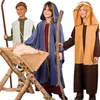 Krippenspiel Kostüm Hirte für Kinder mit Hirtenstab an der Krippe stehend mit Maria und Josef Produktbild-Vorschau