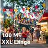 100 Meter XXL Wimpelkette bunt - Innen & Draußen Banner - Produktbild-Vorschau 4