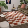 Teppich Kariert - Blox Fringe Terracotta Weiß Produktbild-Vorschau 2