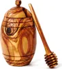 Honigtopf mit Honiglöffel aus Olivenholz 12 cm Produktbild-Vorschau 3