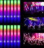 Collage of images showing LED foam sticks at concerts and events, and a product shot of the sticks. Náhled obrázku produktu
