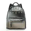 Eleganter Damenrucksack schwarz silber mit Nieten Rucksack Produktbild-Vorschau 3
