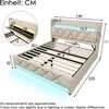 Letto imbottito matrimoniale 140 x 200, testata contenitore Anteprima dell’immagine prodotto 2